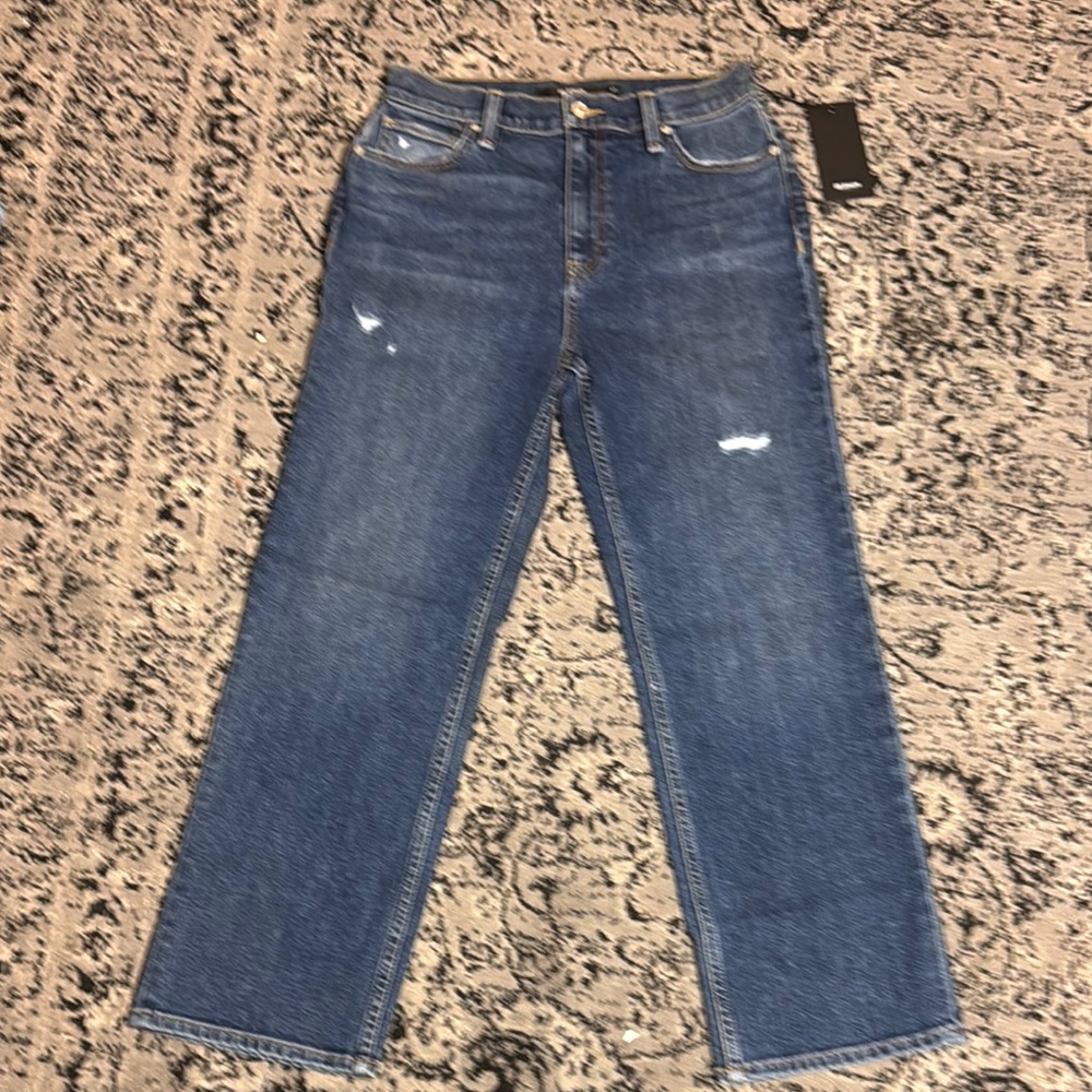 Classic Blue Denim Jeans High rise straight crop